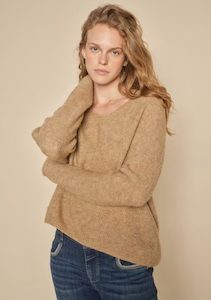 Mosh Mosh: Mos Mosh: Thora V Neck Knit. Tannin