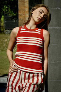 Cooper: COOPER: Singlet Weather Top. Red and Vintage