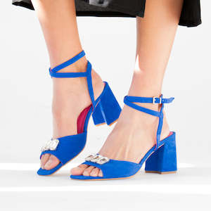 Sandals High: Bonnie Electric Blue Suede