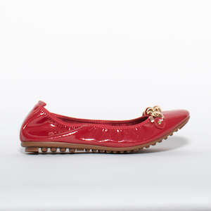 Ballet Flat: Berle Dark Red Patent