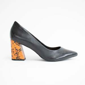 Shoes Heel: Coco Black Amber Snake