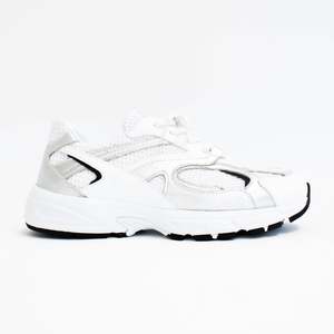 Shoes Flat: Novy White Silver