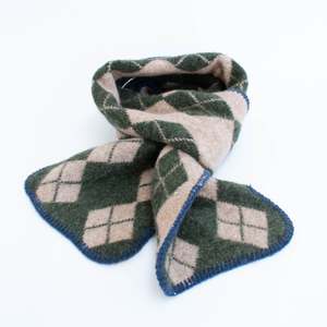 Argyle Scarf Green and Beige