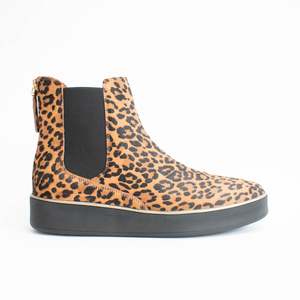 Ankle Boots Flat: Zorea Mid Tan Leopard