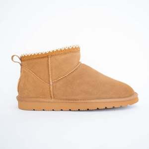 Slippers: Fuzzy Chestnut Suede