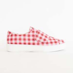 Sneakers: Zena Pink Grey Check