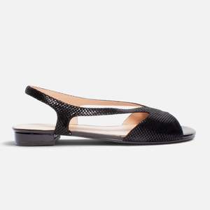 Sandals Flat: Scarlet Black Shimmer