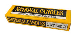 National Candles White Table 6 pack