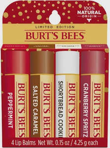 All Cosmetics: Burt's Bees Festive Fix Lip Balm 4 Pack