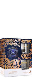 Spirit Gift Packs: Chivas Regal 18 Year Old Blended Scotch Whisky 700ml & Two Glass Gift Pack