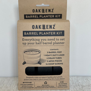 Half Wine Barrel Planter Kit (Feet, Liner, Drain Tubes)