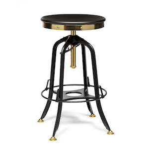 Products: Gold Bar Stool with Black Top