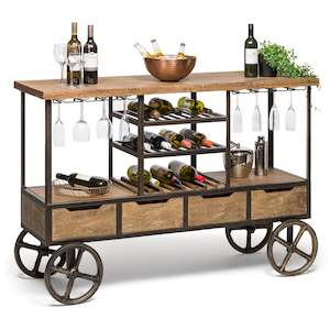 New Items: Wooden Bar Cart with Wine Storage