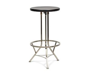 Swivel Iron Bar Stool with Wood Top - Black Onyx Finish