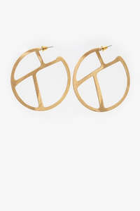 ANTLER Gold Disc Earring