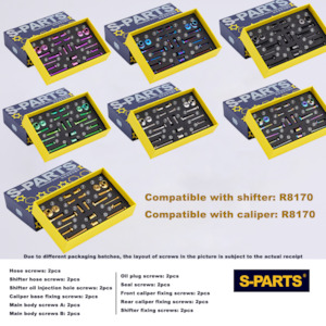 Accessories: S-Parts Titanium Bolt Kit for Shimano 12s Hydraulic Disc