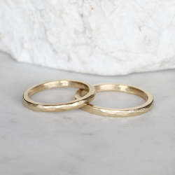 Simplicity Collection: Hammered Ring/ 9ct Yellow Gold
