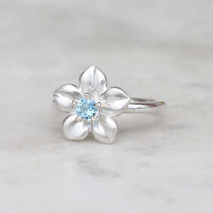 Rings: Big Forget Me Not Ring/ Aquamarine