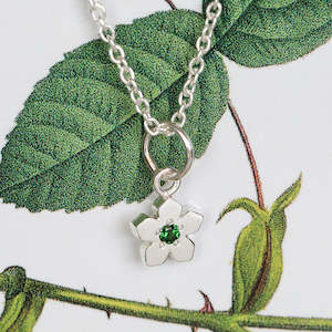 Necklaces: Birthstone Flower Necklace - October / Tourmaline