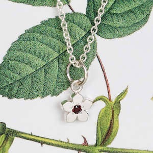 Necklaces: Birthstone Flower Necklace - January / Garnet