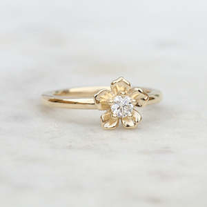 Forget Me Not Ring/ Yellow Gold, Diamond
