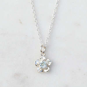 New Pieces: Forget Me Not Necklace/ Aquamarine