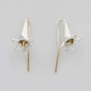 Bridal Wedding: Lily Earrings/ 9ct Yellow Gold and Silver