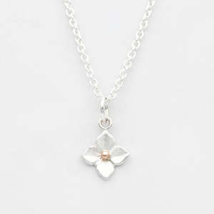 Hydrangea Necklace/ 9ct Rose Gold and Silver