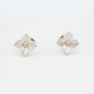 Hydrangea Earrings/ 9ct Rose Gold and Silver