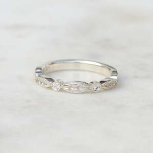 New Pieces: Leaf Ring/ Diamond, White Gold