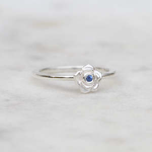 Mini Rose Ring/ Ceylon Sapphire