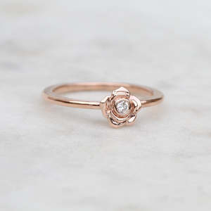 Mini Rose Ring/ Rose Gold, Diamond
