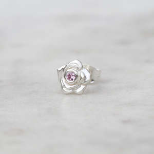 Mini Rose Stud/ Pink Sapphire
