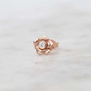 Mini Rose Stud/ 9ct Rose Gold, Diamond