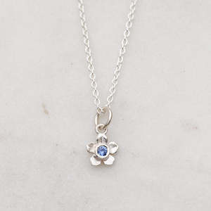 Necklaces: Mini Forget Me Not Necklace/ Ceylon Sapphire