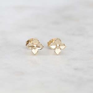 Mini Hydrangea Earrings/ 9ct Yellow Gold