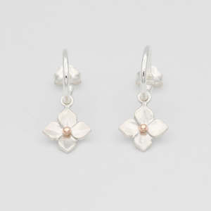 Hydrangea Hoop Earrings/ 9ct Rose Gold and Silver
