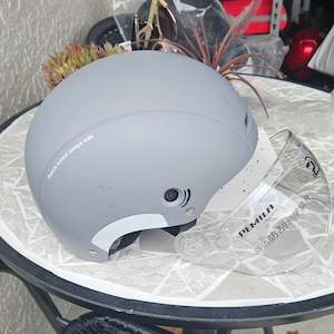 Helmets Safety: Cycle Helmet Adjustable with Visor Grey