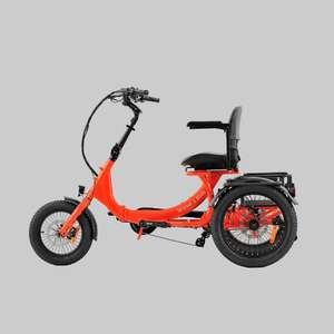 Electric Trike: T-5  Orange E-Trike Recumbent style  with CHAIR