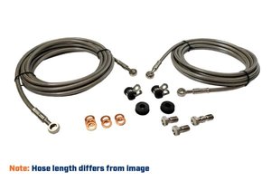 Braided brake line kit Tandem 6000MM X 2 INCLUDING FITTINGS - Wired Wilson