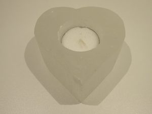 Selenite Heart Candle Holder Wisdom is Yours