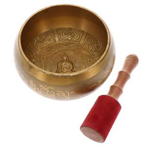 Brass Buddha Gold Singing Bowl 17cm- Note E Wisdom is Yours