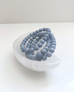 Products: Angelite Tumbled Bracelet 8mm Peace & Connection With Energy