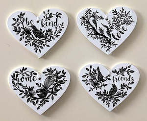 Native Nz Bird Art: Bird Sentiment Heart