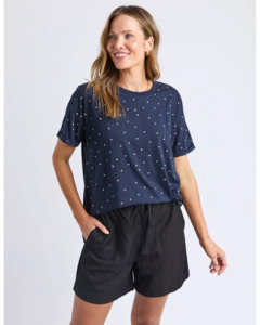 Tops: Festive Spot Tee Navy