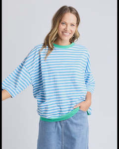 Tops: Maizie Sweat Azure Stripe