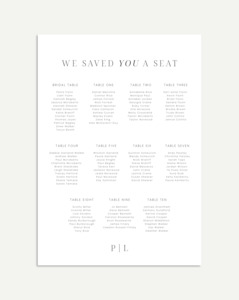 Wedding Signage: Petra Seating Chart