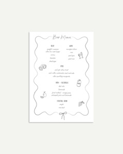 Wedding Signage: Brie Bar Menu