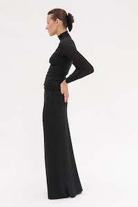 Final Sale: Chi Cashmere Cotton Skirt - Black