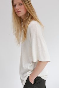 Kind Hemp Embroidery Tee - Blanc